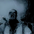 Tense Night Scene with Bald Man and Full Moon