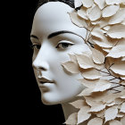 Close-Up of Woman's Face with Textured Background