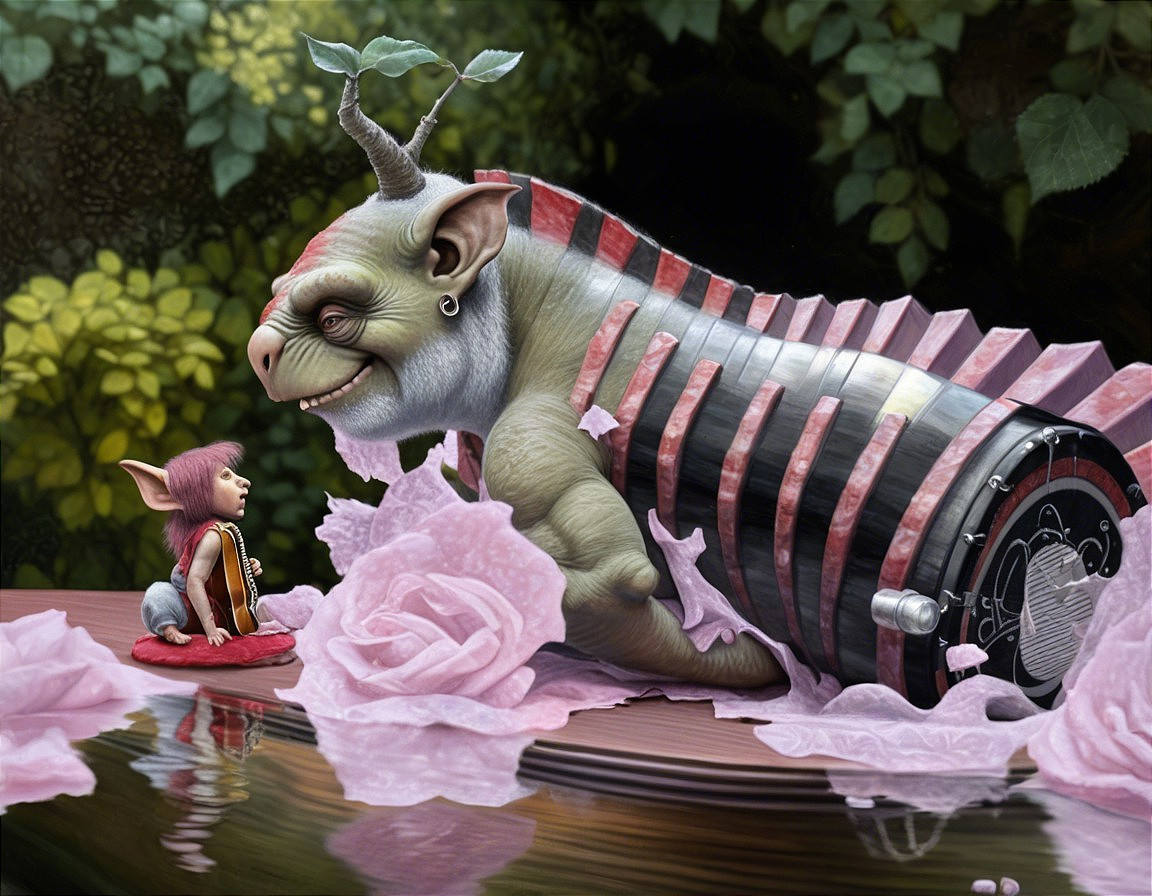 Goblin Playing Accordion in Whimsical Forest Setting