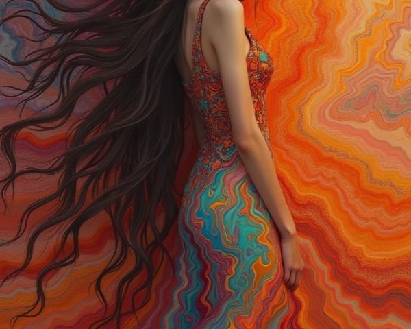 Portrait of a Young Woman with Vibrant Background