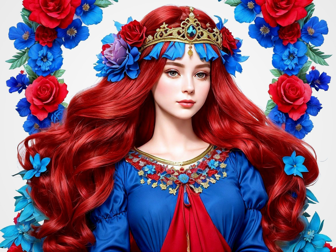 Enchanting Portrait of a Woman in Floral Elegance