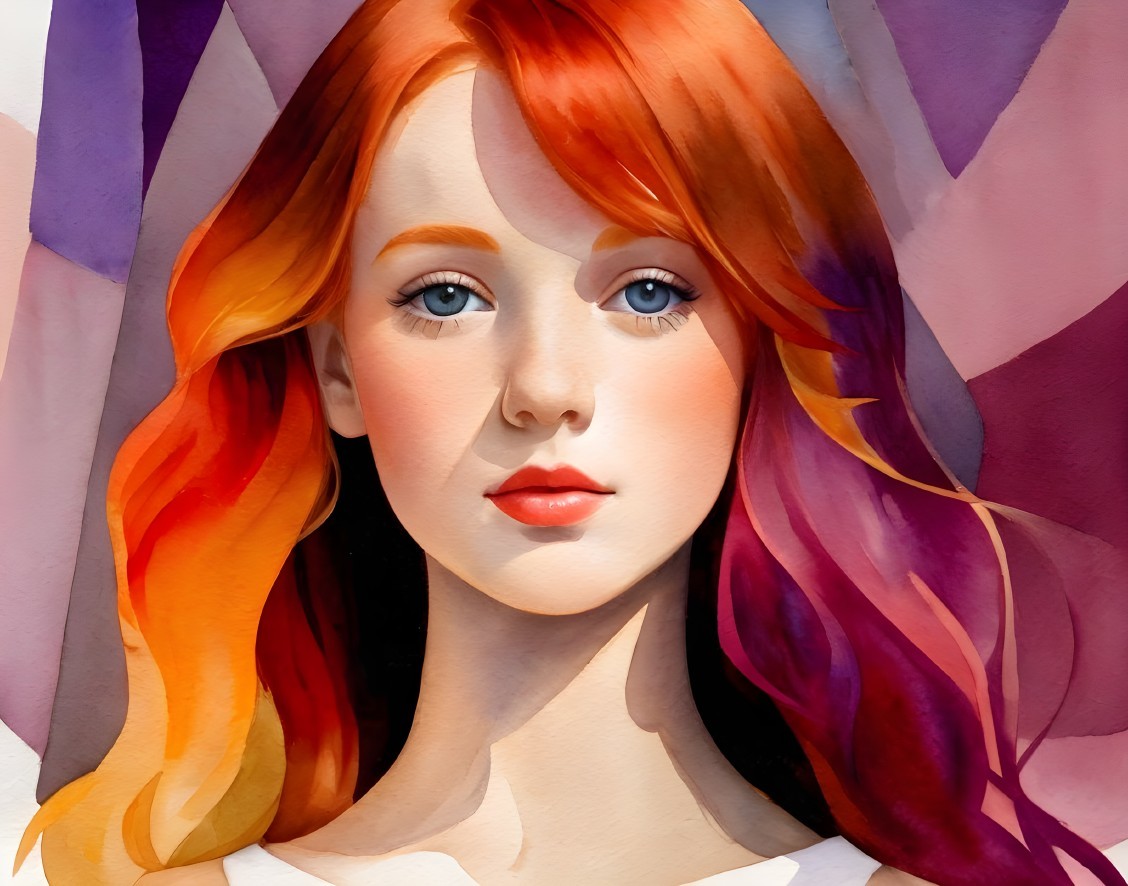 Close-Up Portrait of a Young Woman with Colorful Hair