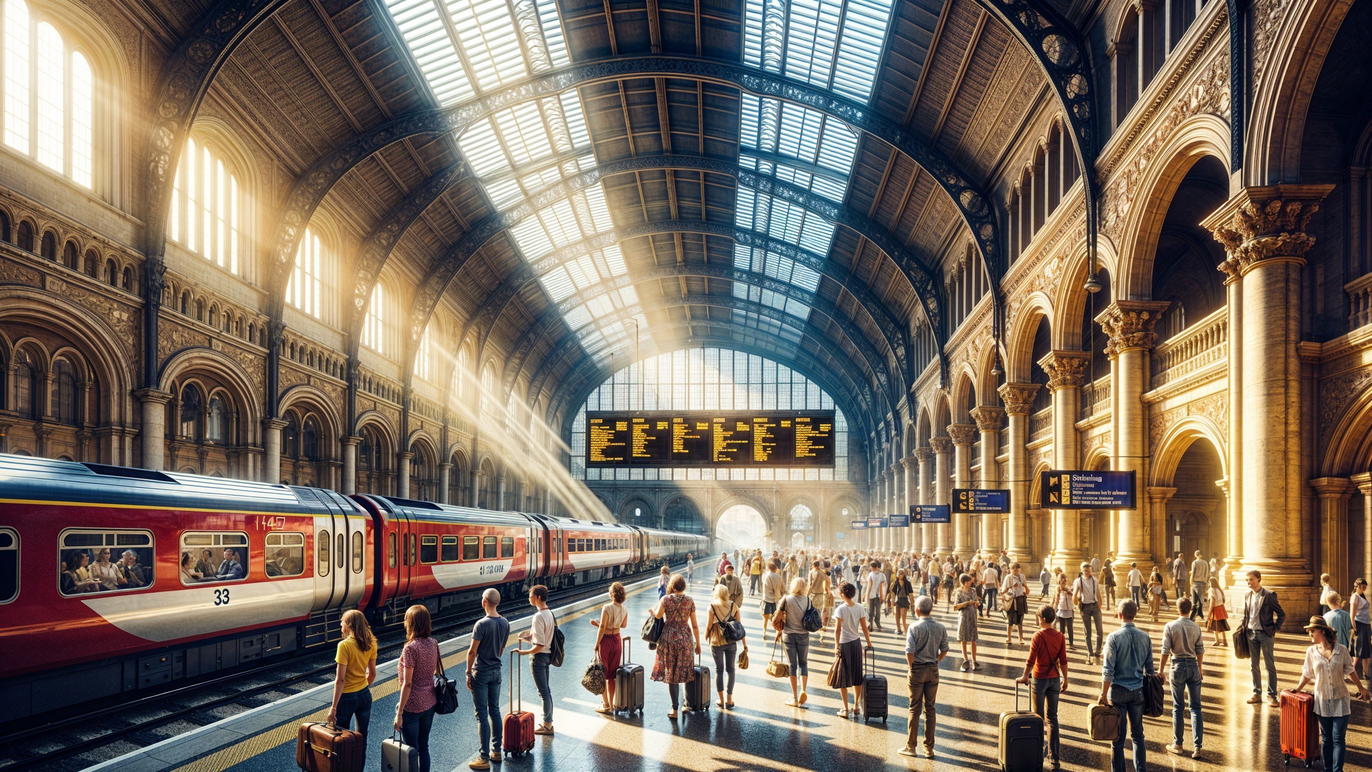Railway Station with Modern and Classic Architecture