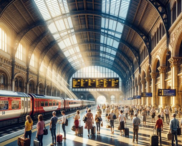 Railway Station with Modern and Classic Architecture