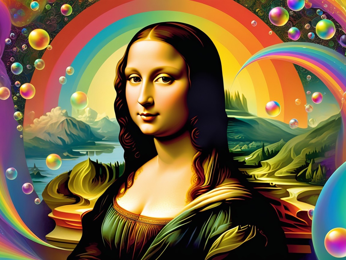 Vibrant Reinterpretation of the Mona Lisa Scene