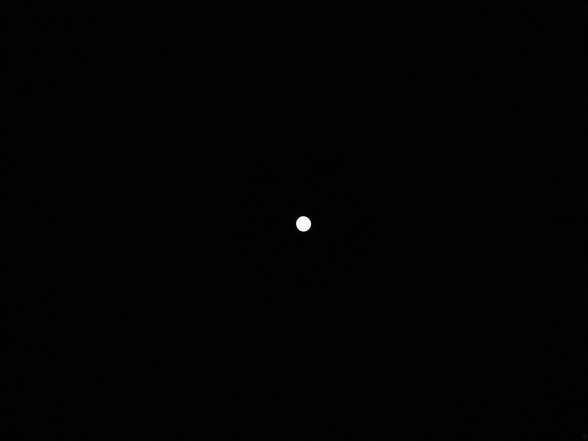 Bright White Dot on Black Background Representing Solitude