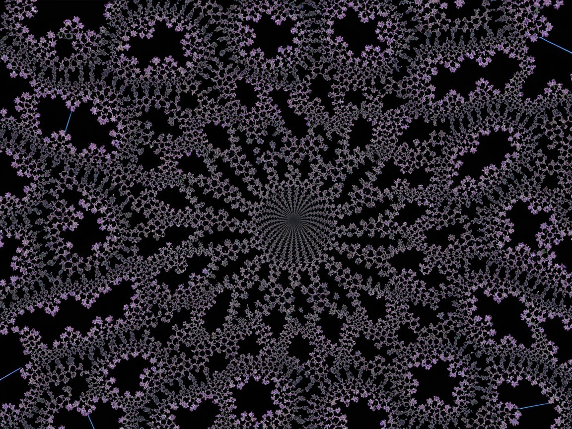 Intricate Purple Spiral Pattern with Floral Motifs