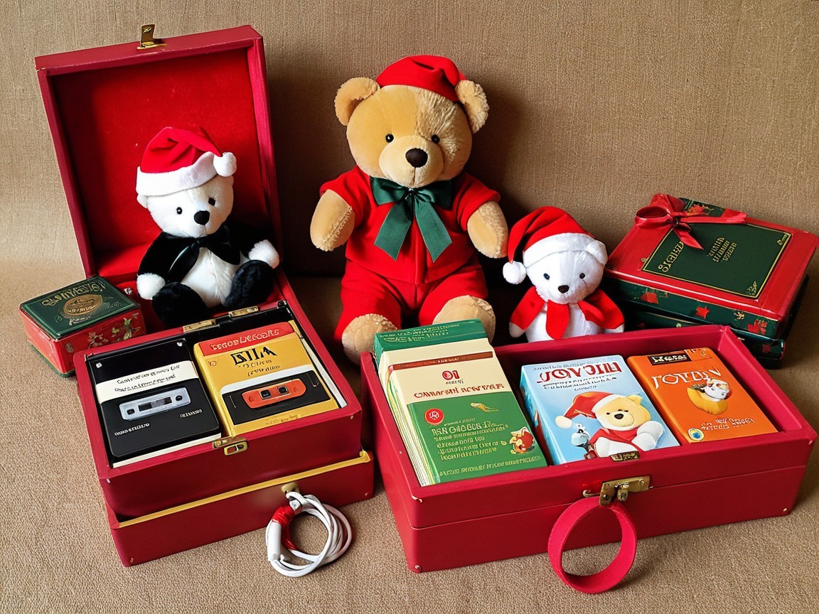 Festive Display of Teddy Bears and Holiday Gifts