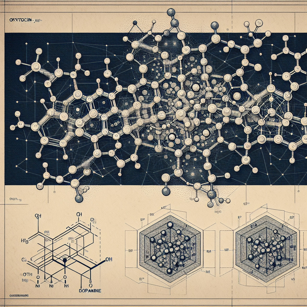 Molecular Diagrams of Oxytocin and Dopamine Structures