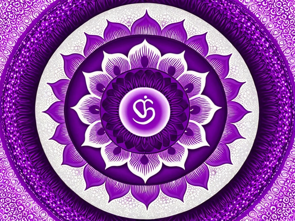 Vibrant Mandala Design with Lotus Petals and Purple Tones