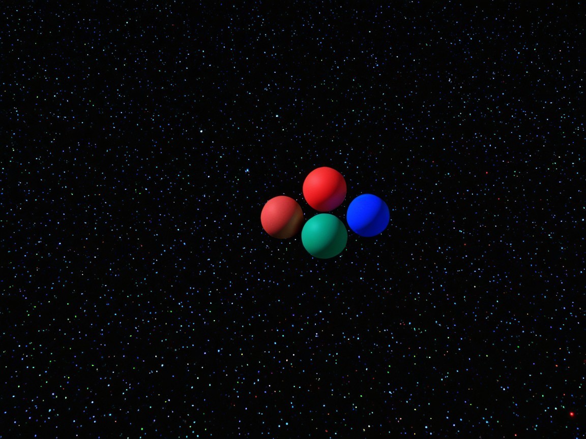 Vibrant Spheres in Dark Space with Stars