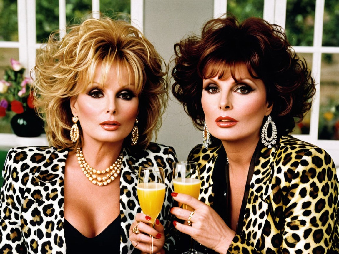 Glamorous Women in Leopard Print Blazers with Juice