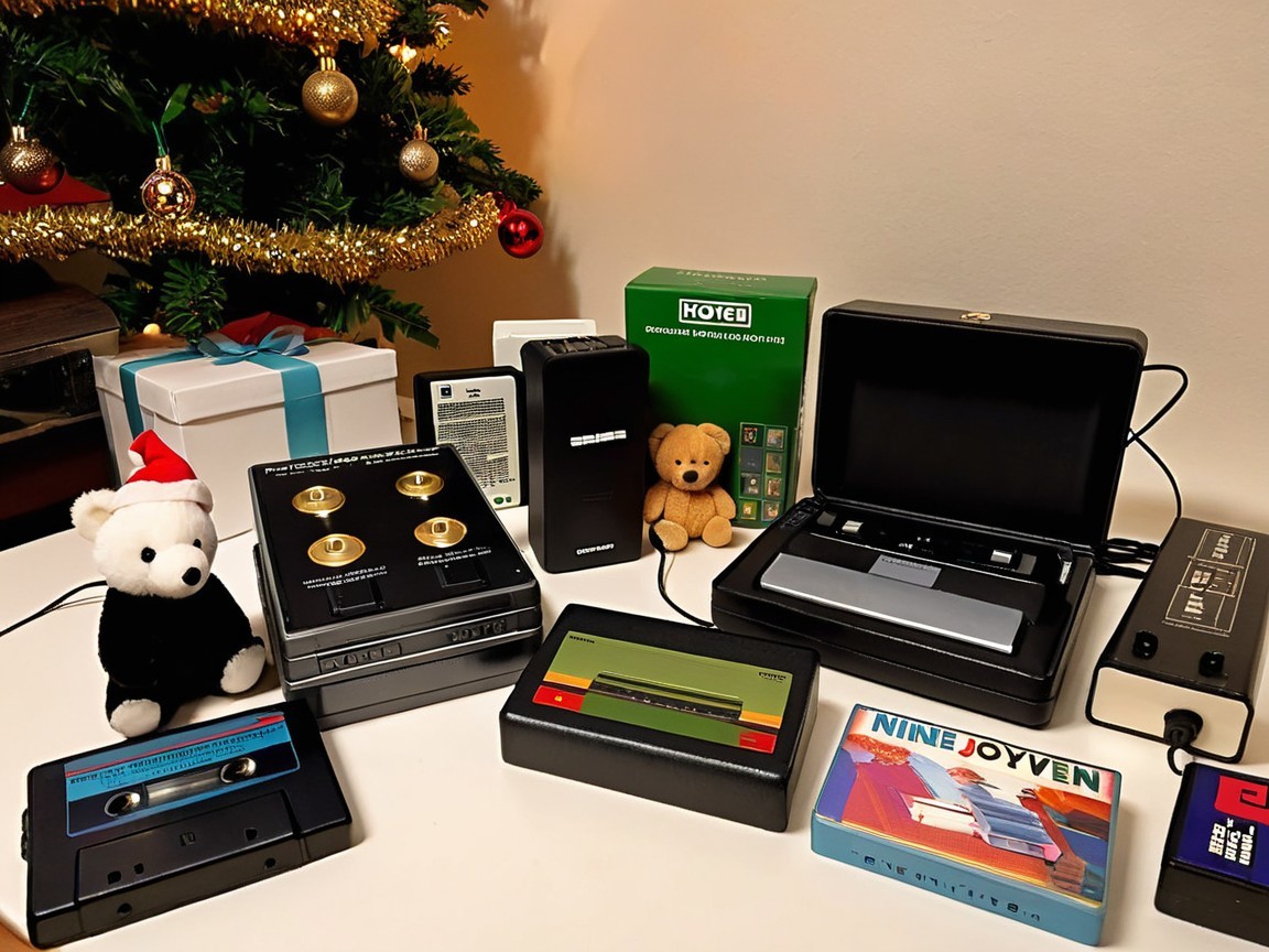 Vintage Audio Equipment and Cassette Tapes Display