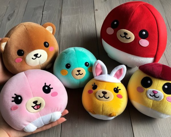 Colorful Collection of Adorable Plush Toys