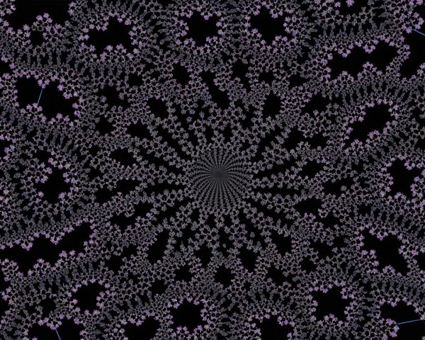 Intricate Purple Spiral Pattern with Floral Motifs