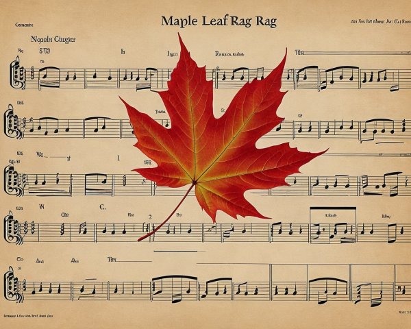 Vintage Sheet Music with Maple Leaf Design