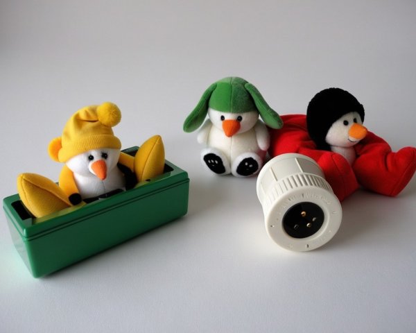 Vibrant Plush Penguins in Cozy Arrangement