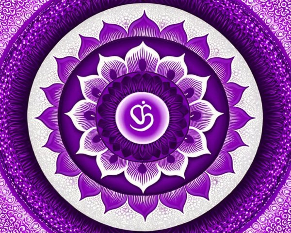 Vibrant Mandala Design with Lotus Petals and Purple Tones