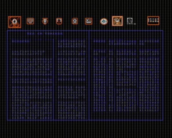 Dark Grid Interface with Detailed Data List