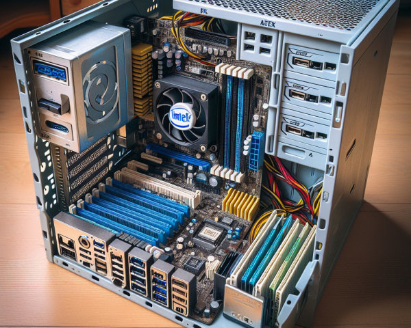 Open Computer Case Displaying Internal Components