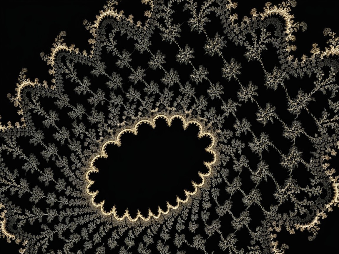 Intricate Fractal Design with Dark Background and Patterns