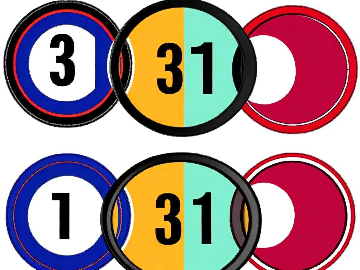 Circular Designs with Numbers in Bold Colors