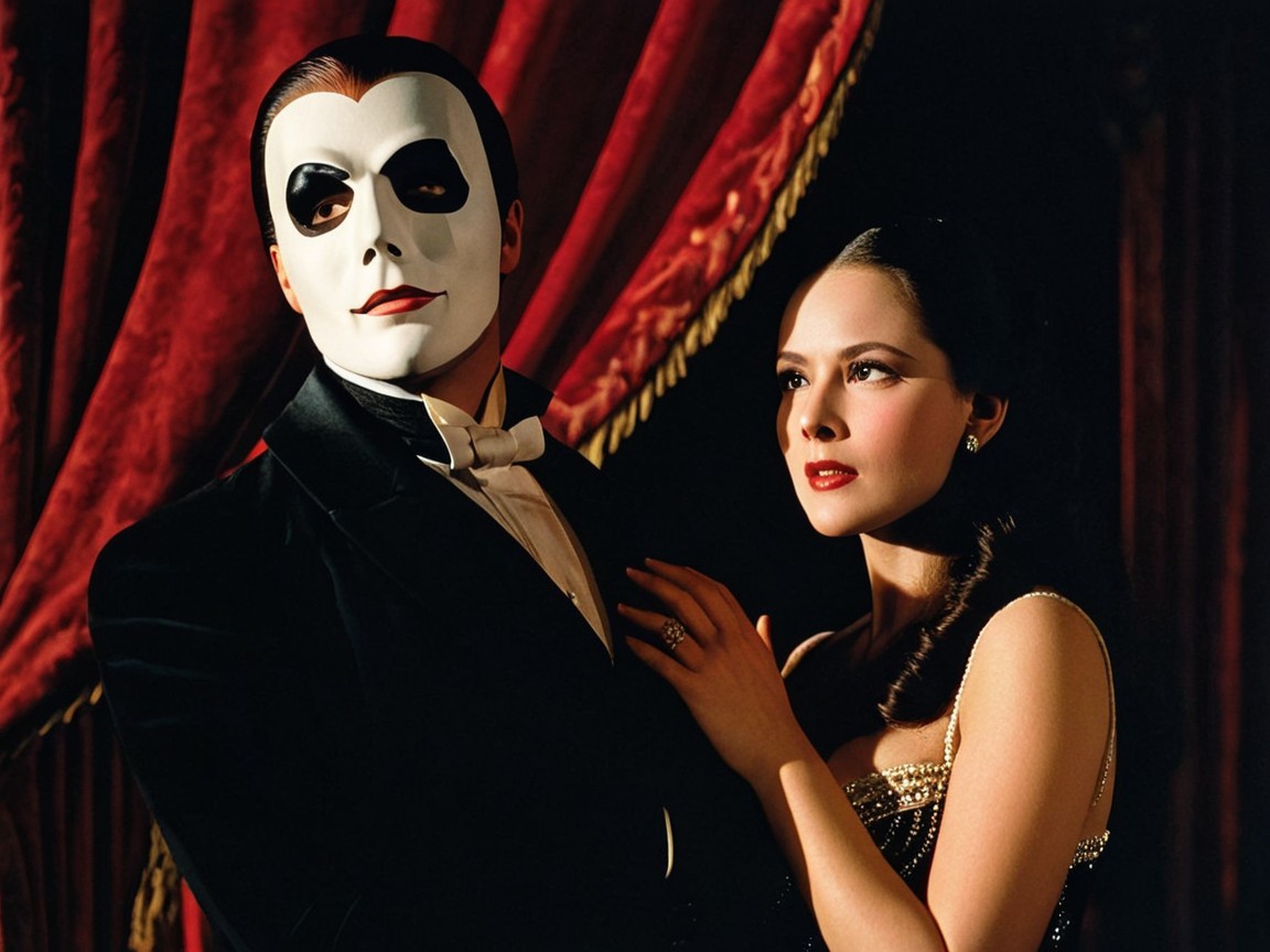 Dramatic Scene of a Tuxedoed Man and Elegant Woman