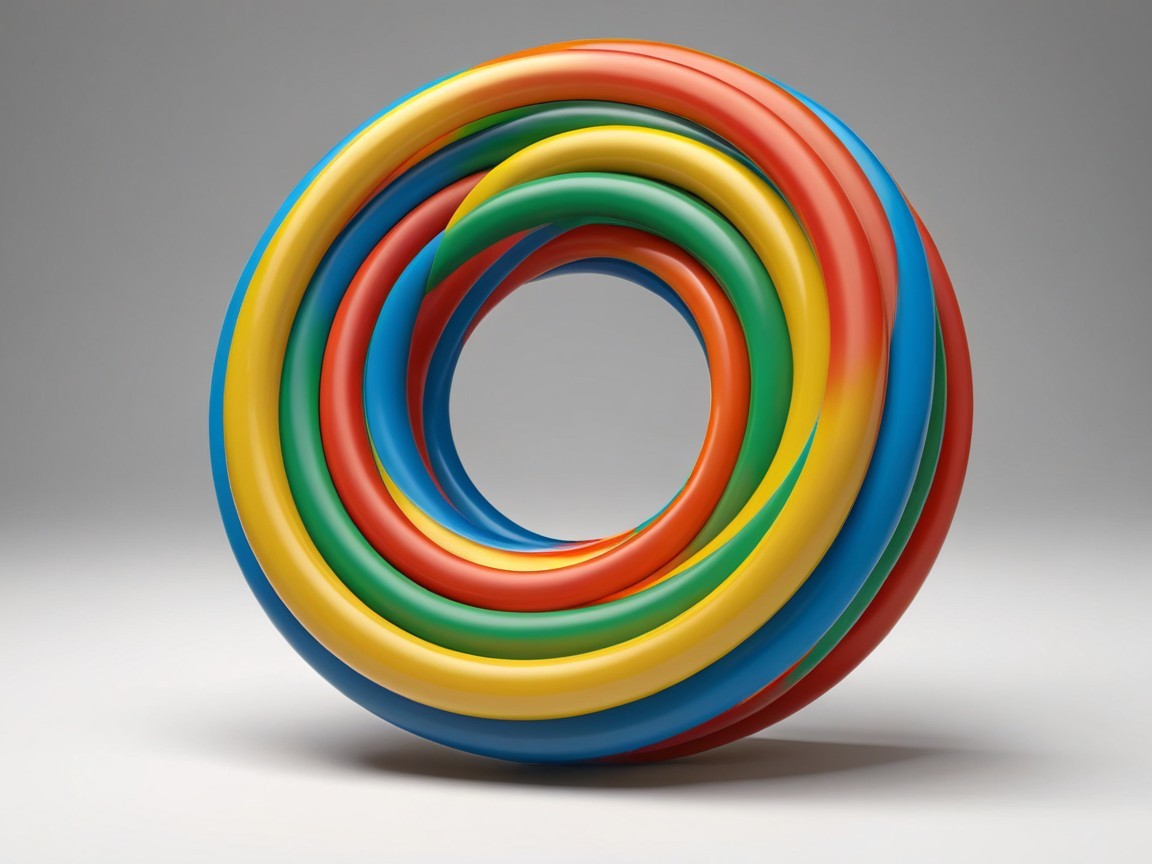 Vibrant Abstract Sculpture with Interwoven Loops