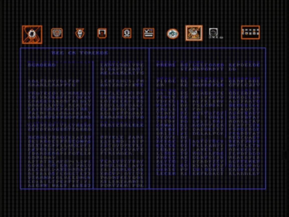 Dark Grid Interface with Detailed Data List