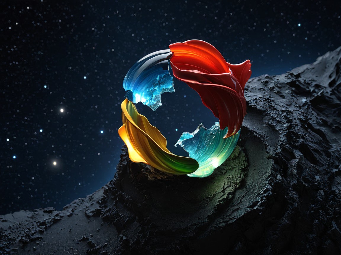 Vibrant Abstract Globe on Dark Textured Surface