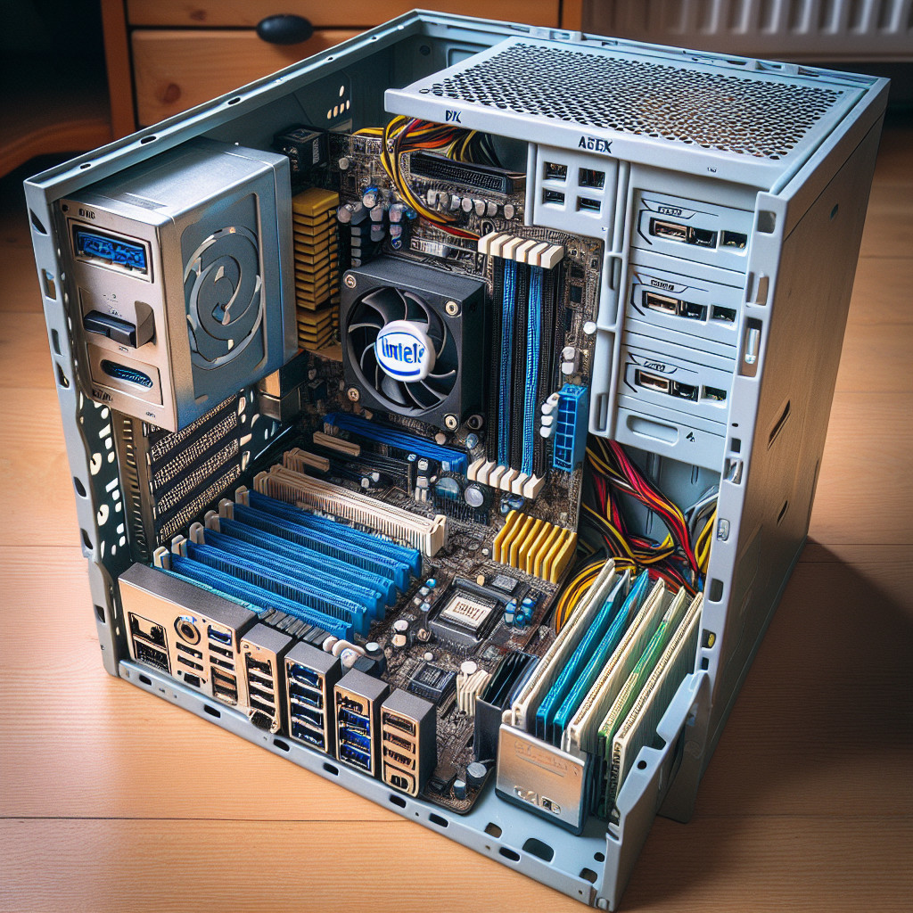 Open Computer Case Displaying Internal Components