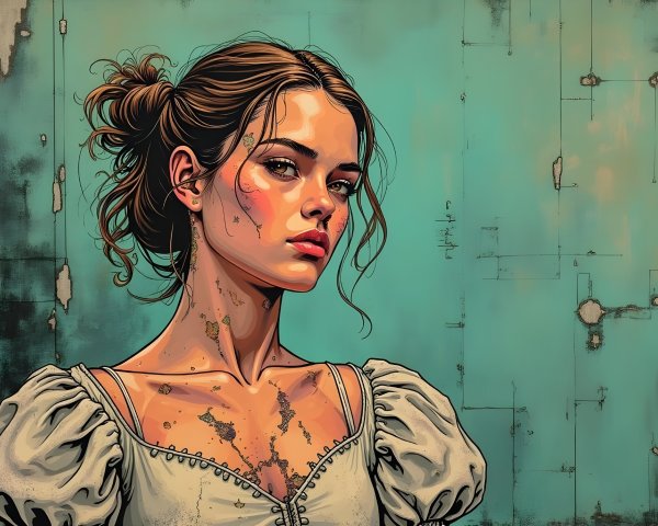 Portrait of a Young Woman with Thoughtful Expression