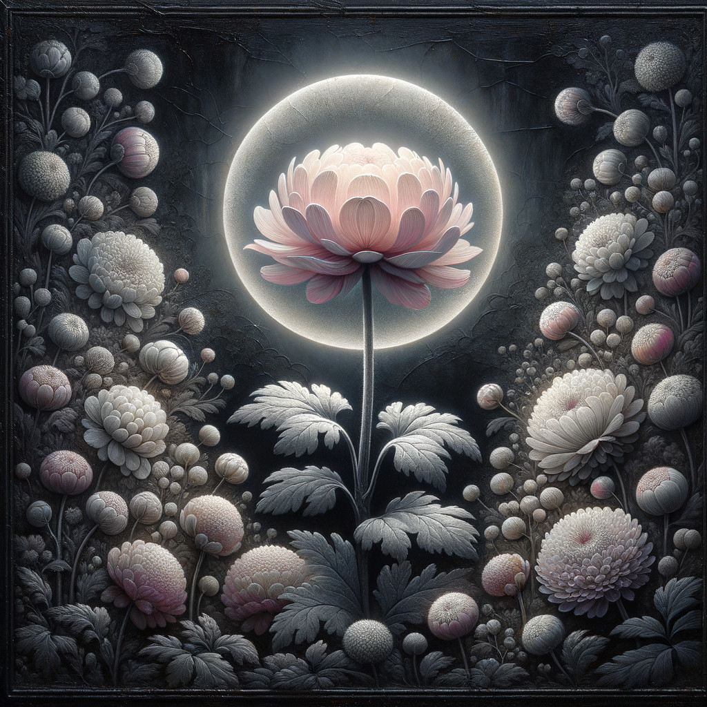 Luminous Floral Composition with Central Blossom