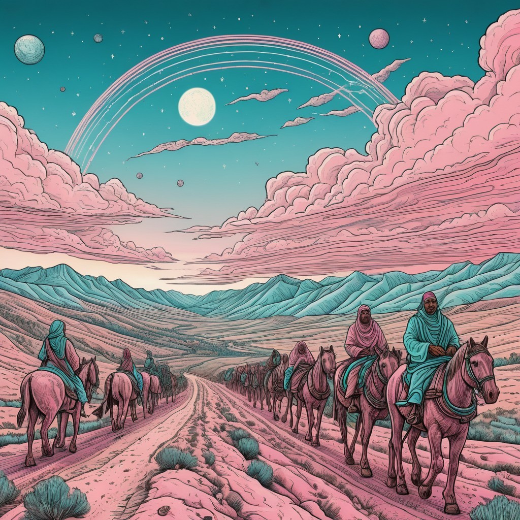Surreal Landscape with Travelers on Horseback