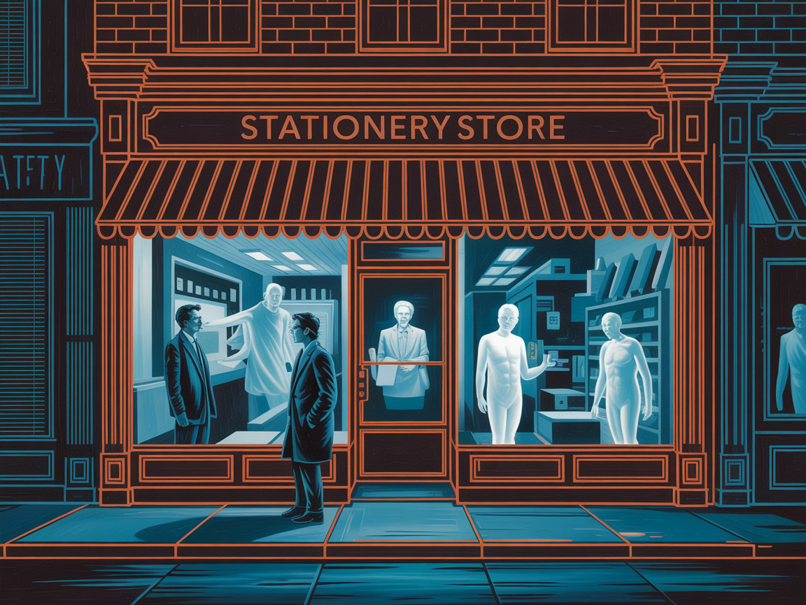 Whimsical Stationery Store with Geometric Design