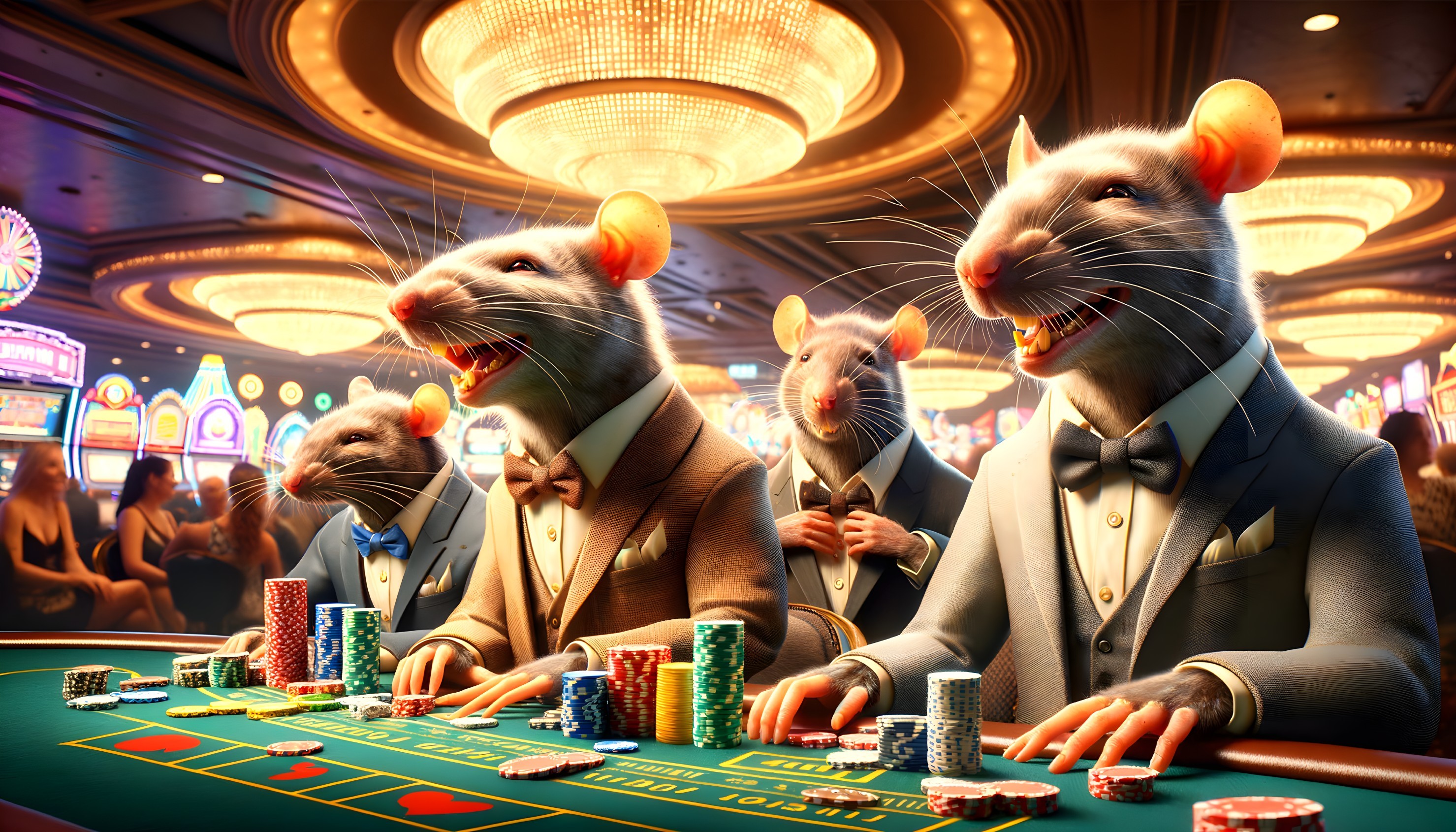 Anthropomorphic Rats Gambling in a Casino Setting