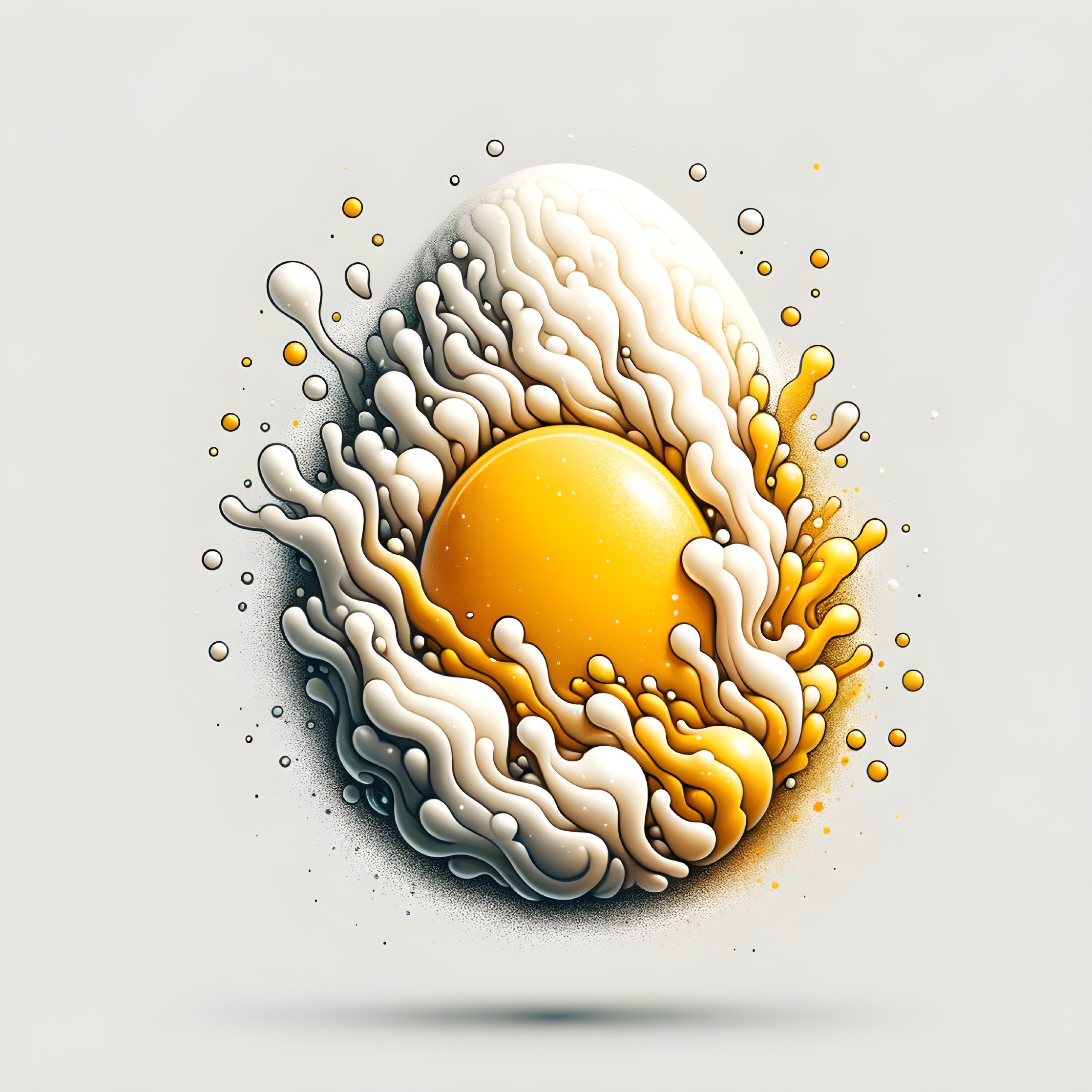 Abstract Egg Design with Yellow Yolk and Creamy White