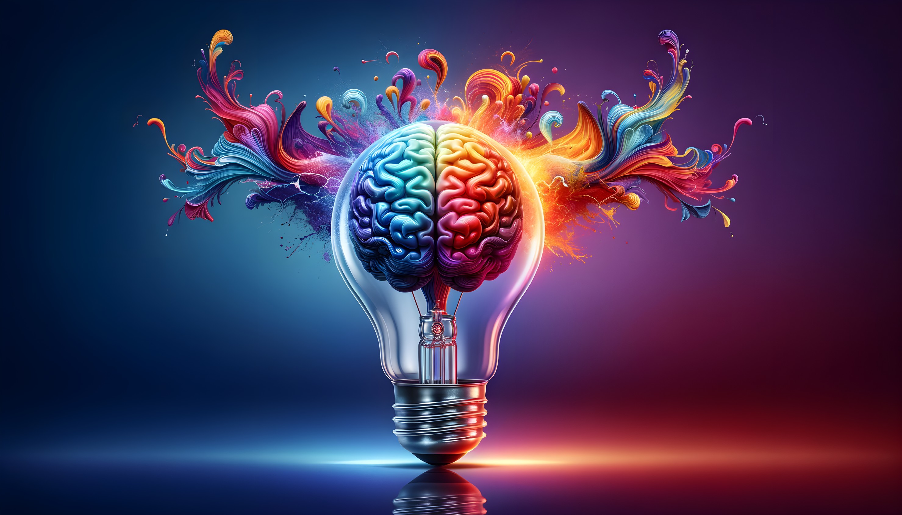 Light Bulb and Brain Fusion Representing Creativity