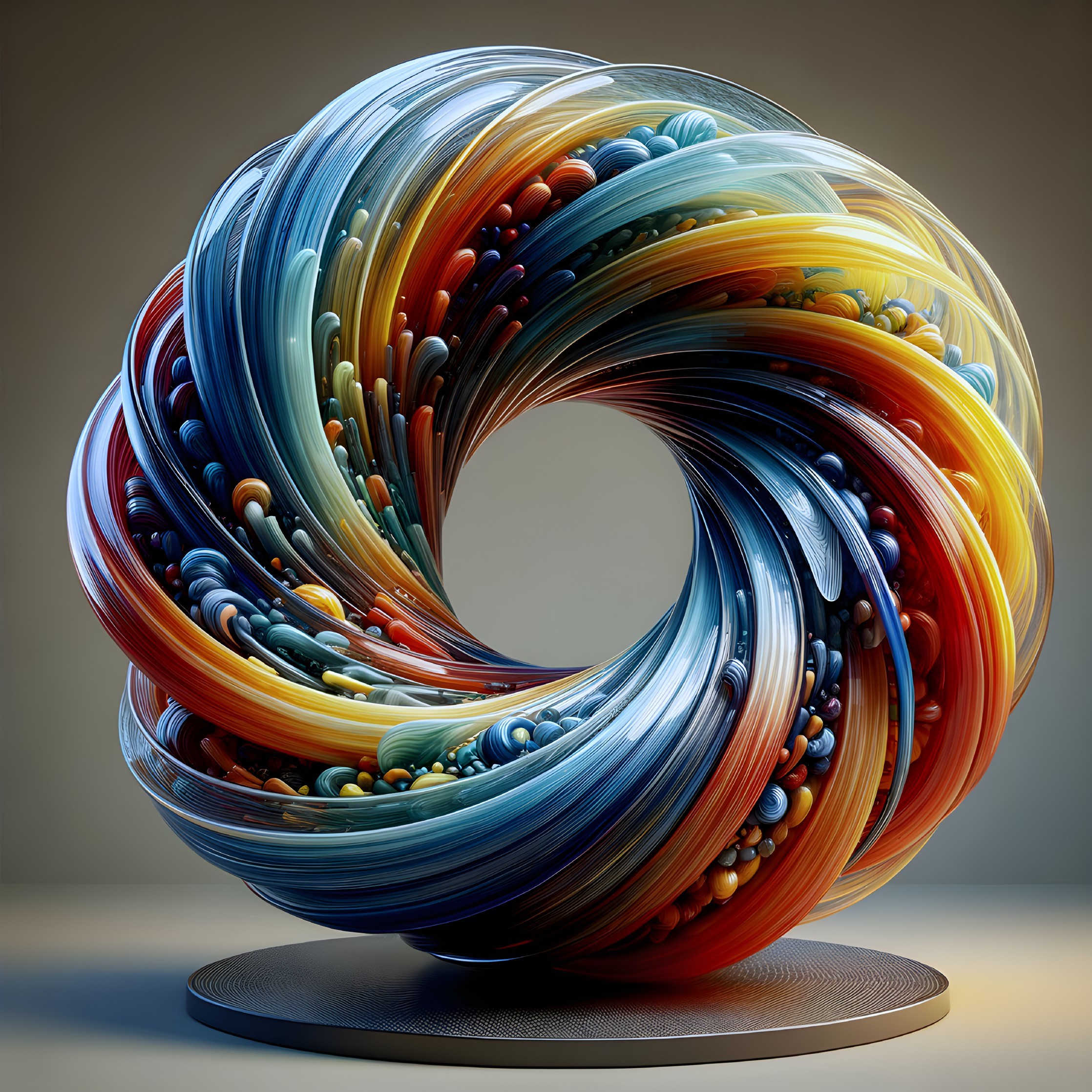 Vibrant Glass Sculpture