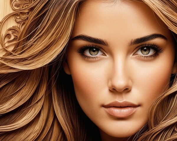 Close-up Portrait of a Young Woman with Striking Features