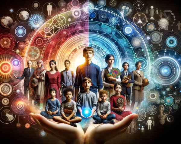 Surreal Artwork Depicting Unity and Human Potential