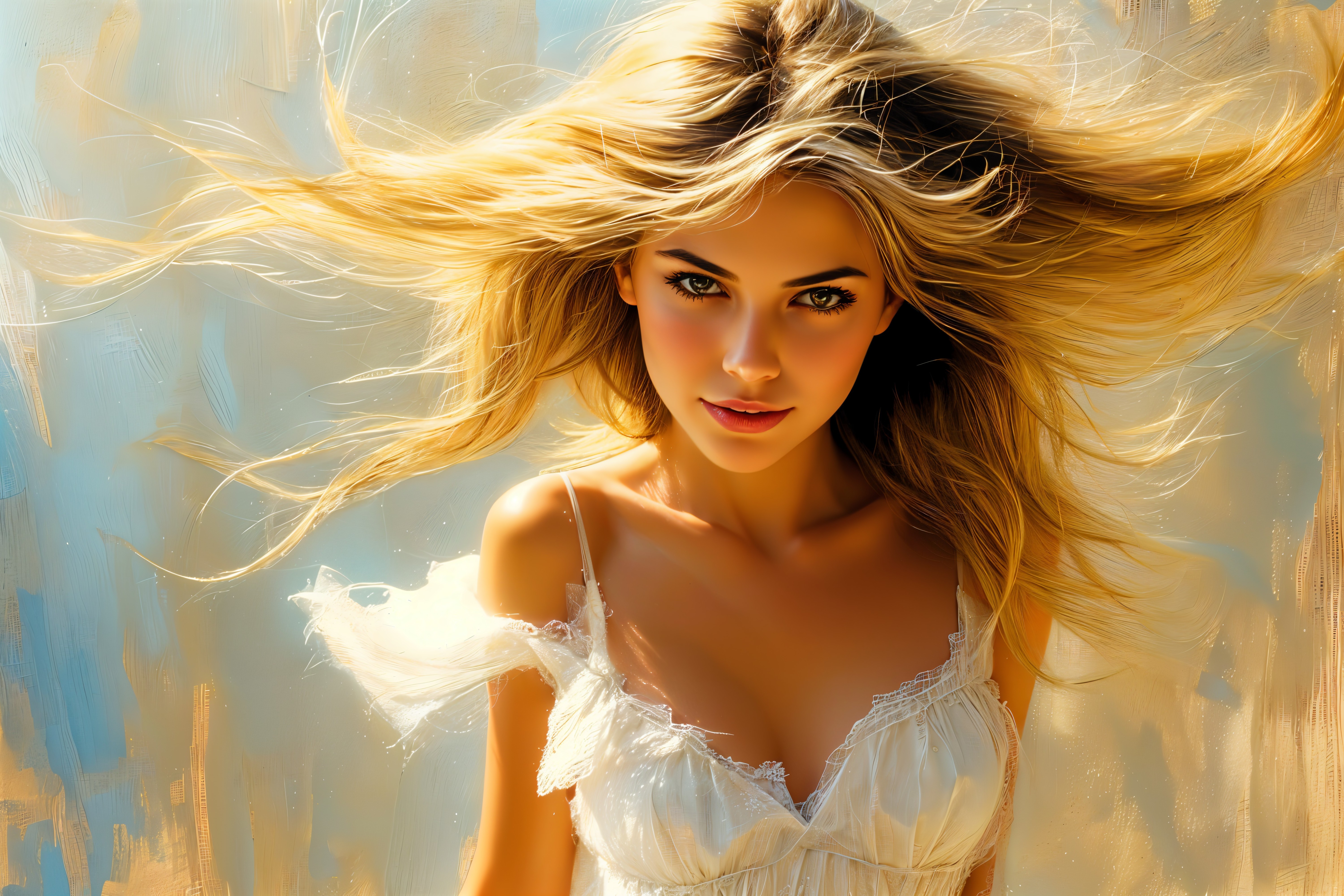 Portrait of a Young Woman with Ethereal Light