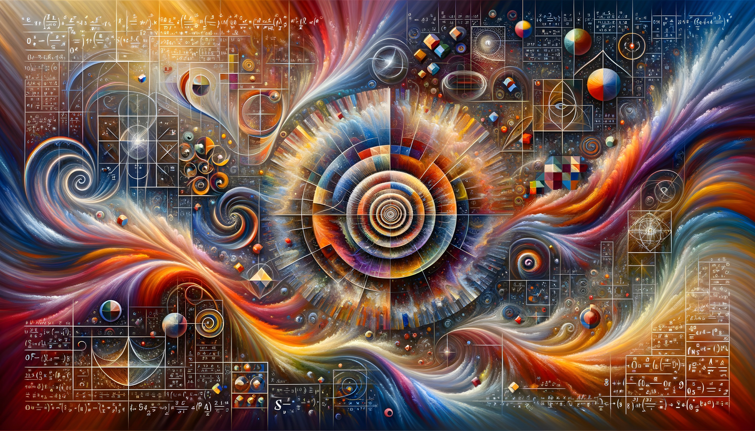 Abstract Cosmic Galaxy with Mathematical Patterns