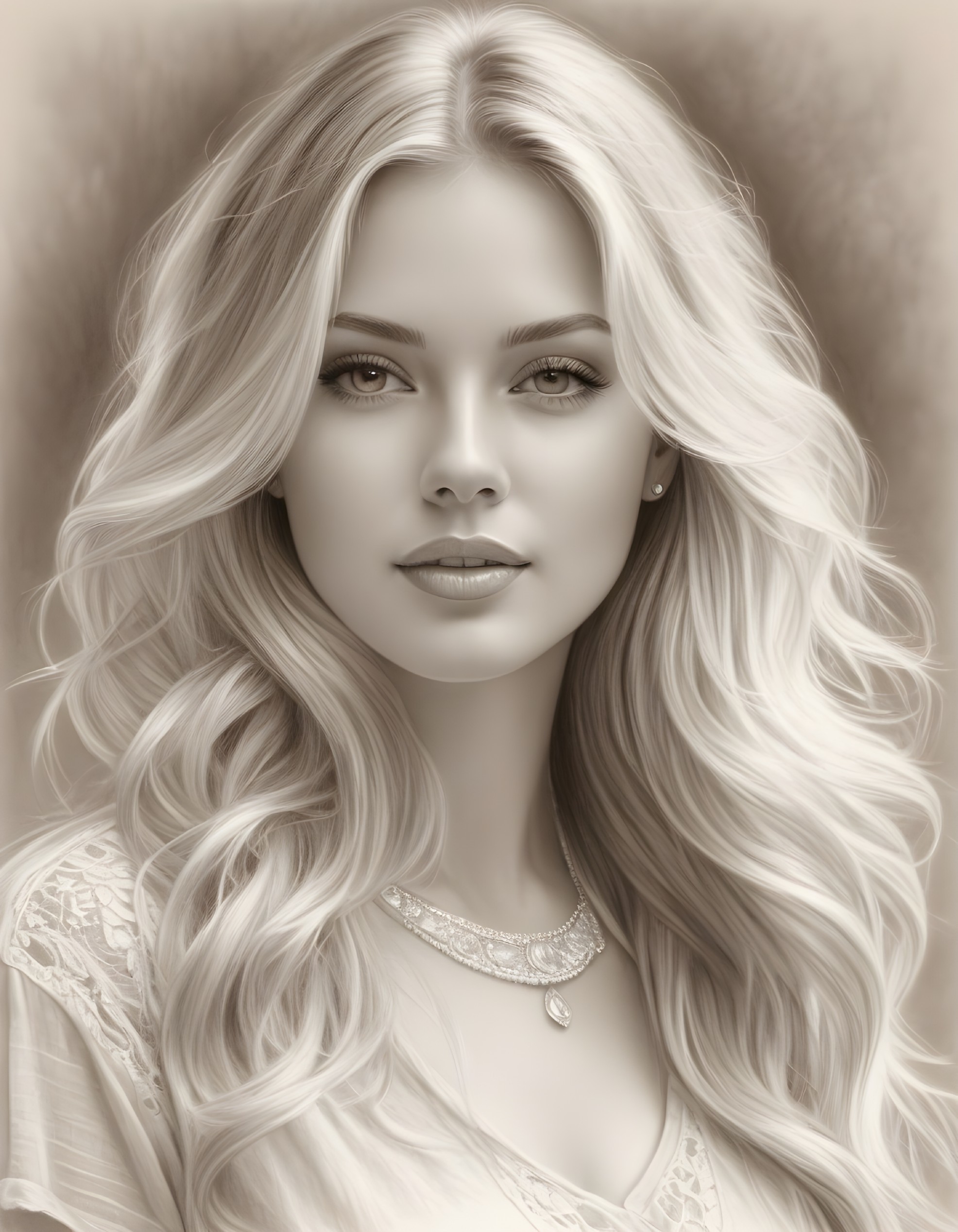 Serene portrait of a young woman with blonde hair
