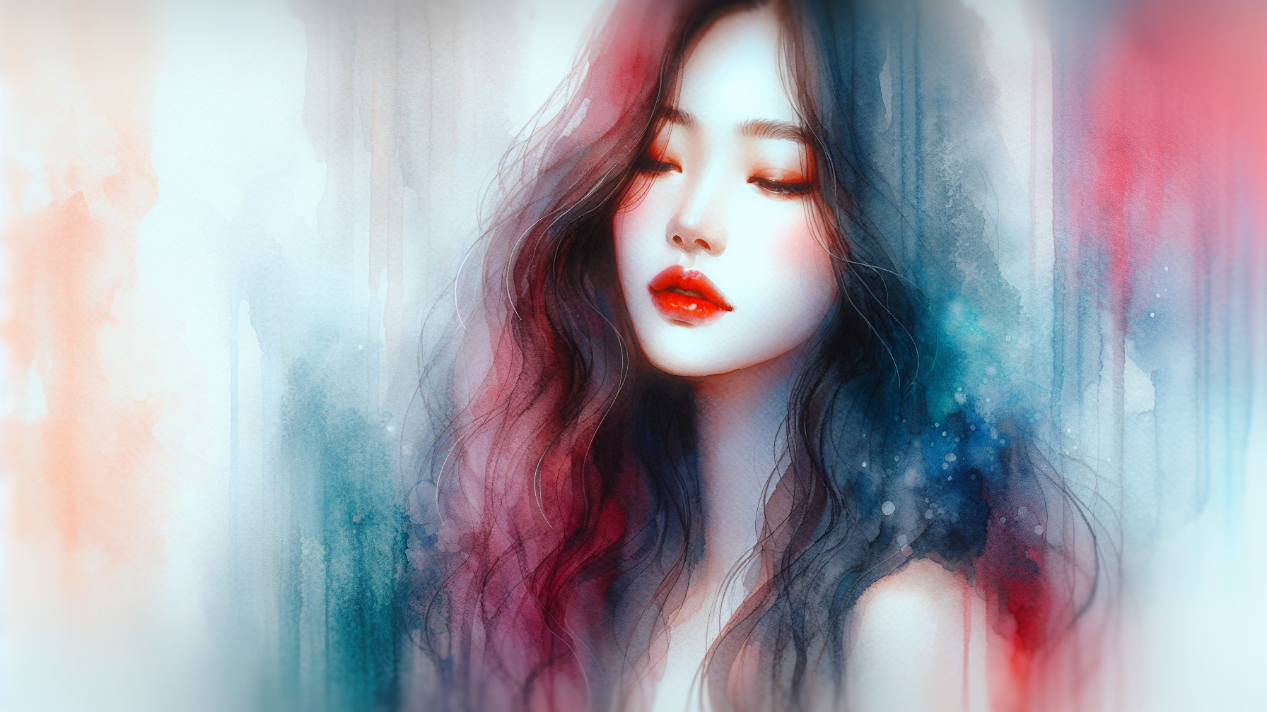 Ethereal Portrait of a Young Woman with Soft Colors