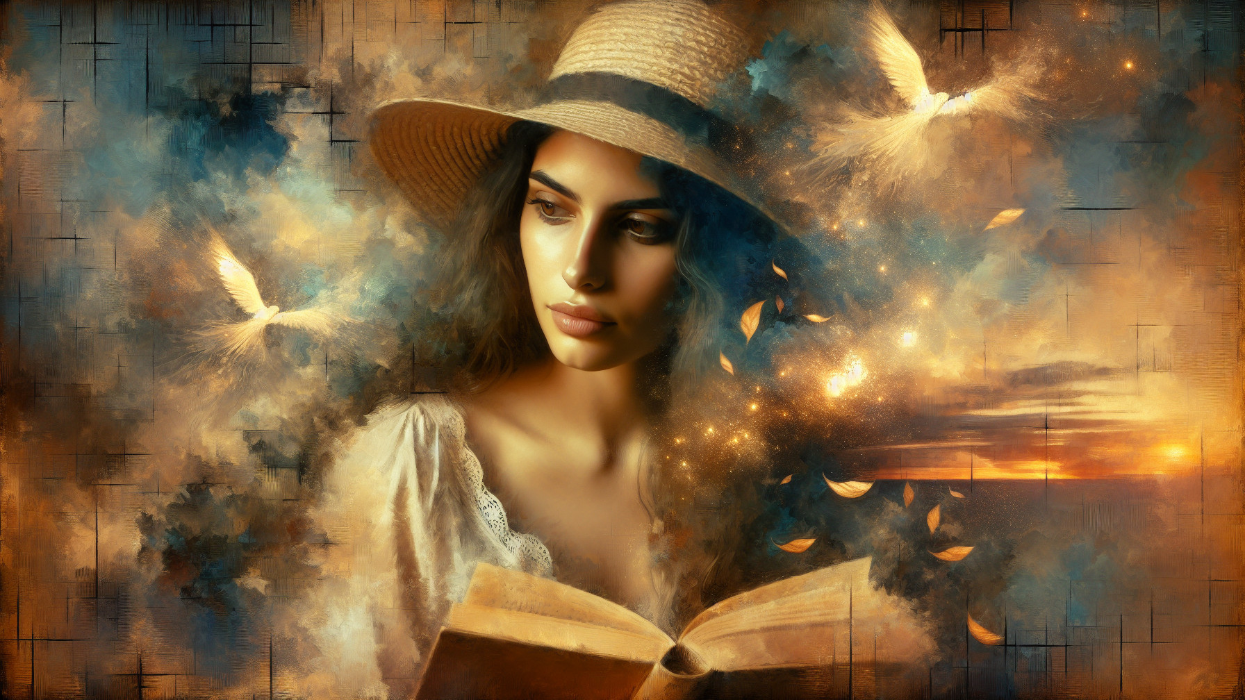 Serene Portrait of a Young Woman with a Book