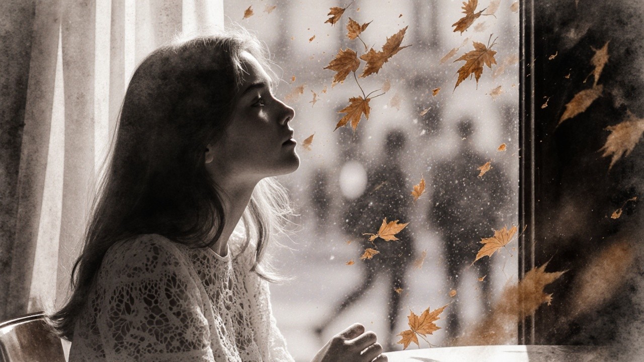 Young Woman Contemplating by Window in Black and White