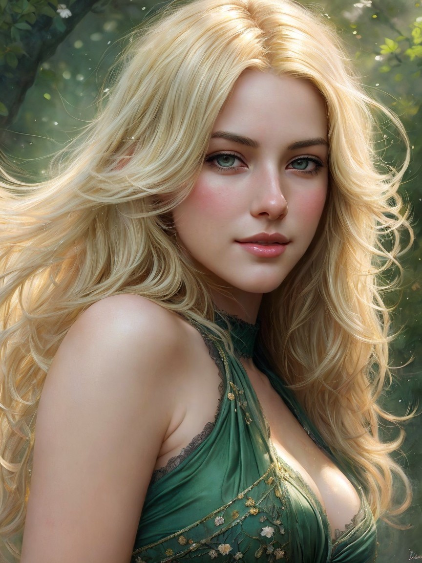 Portrait of a Young Woman in Serene Outdoor Setting