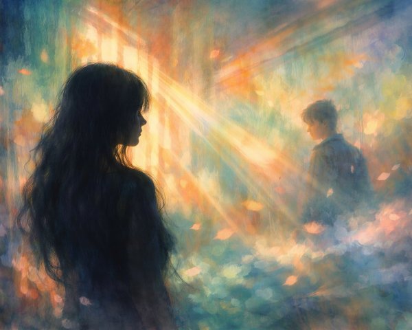 Mixed Media Digital Painting of Sorrowful Figures