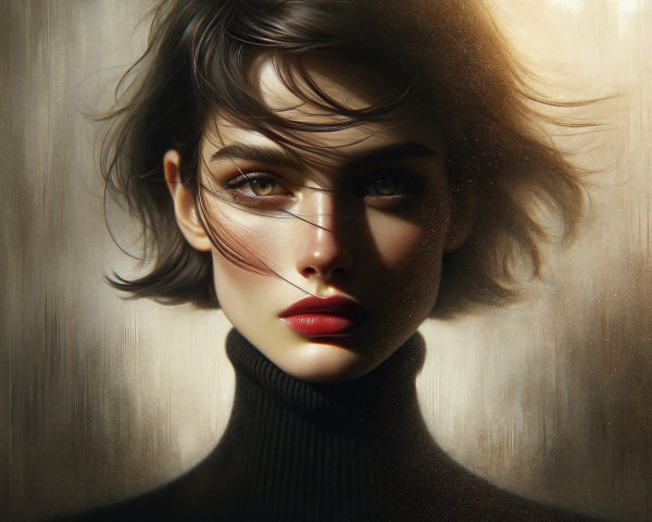 Close-up Portrait of a Young Woman in Soft Light